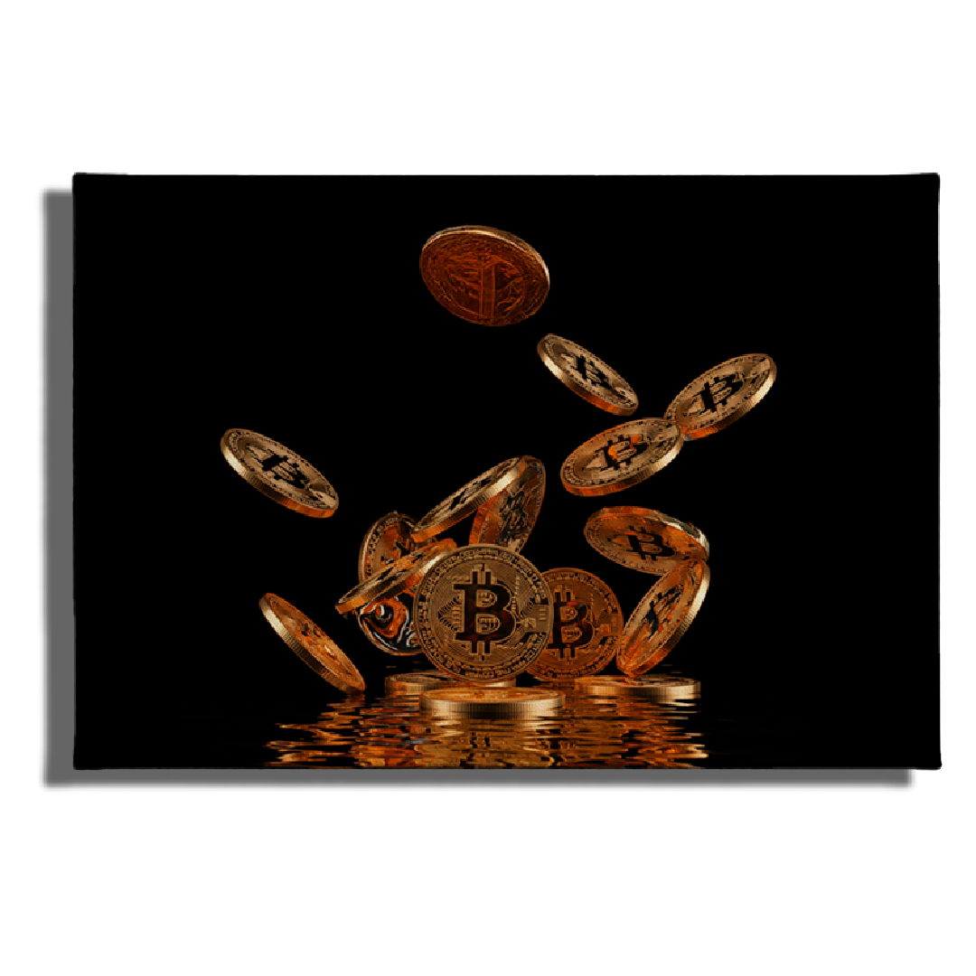 Cuadro Impreso Lluvia de Bitcoins