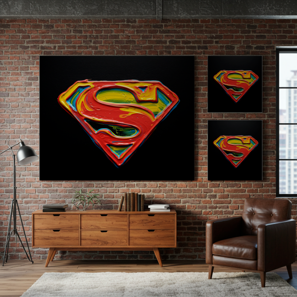 Cuadro Impreso Superman Oil Stroke - Imagen 2