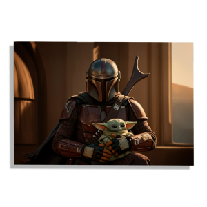 Cuadro Impreso Mandalorian y Grogu