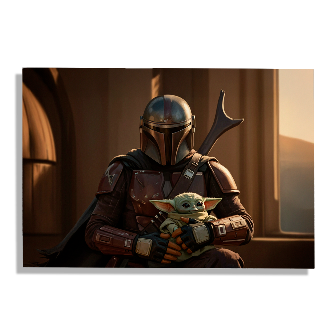 Cuadro Impreso Mandalorian y Grogu