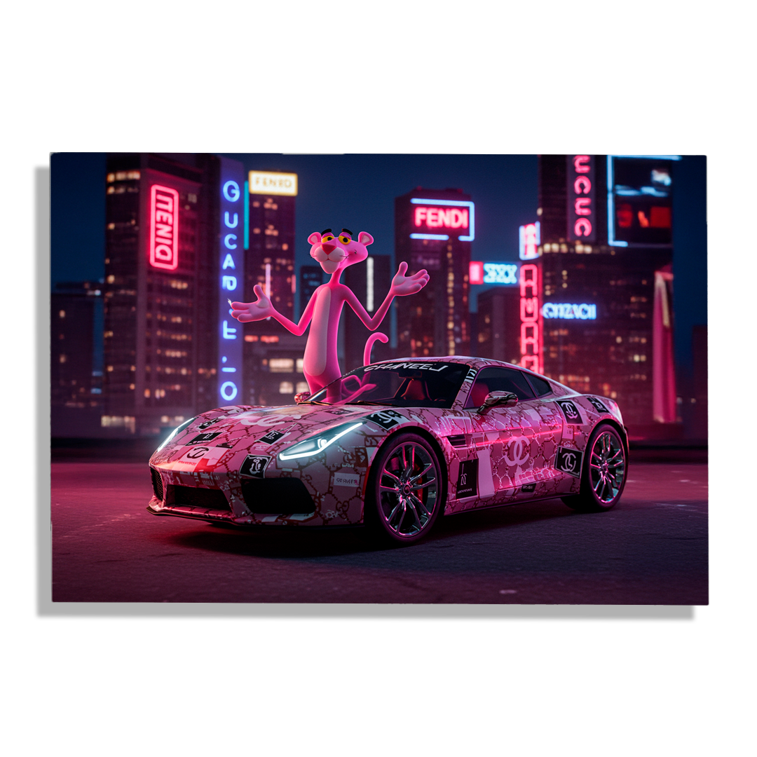 Cuadro Impreso Pantera Rosa Racer